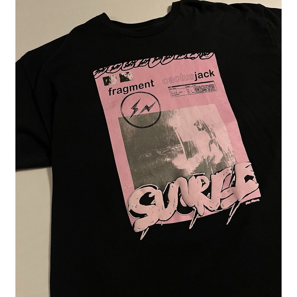 Travis Scott Cactus Jack For Fragment Pink Sunrise T-Shirt XL Black Tour Jordan